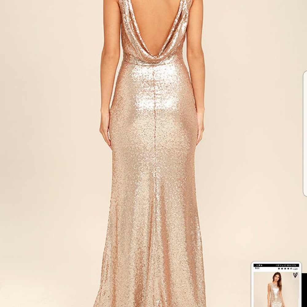Rose gold sequin dress